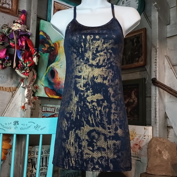 BKE blue and gold tank dress - Picture 2 of 4